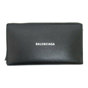 Balenciaga Cash Continental Wallet long calfskin black white